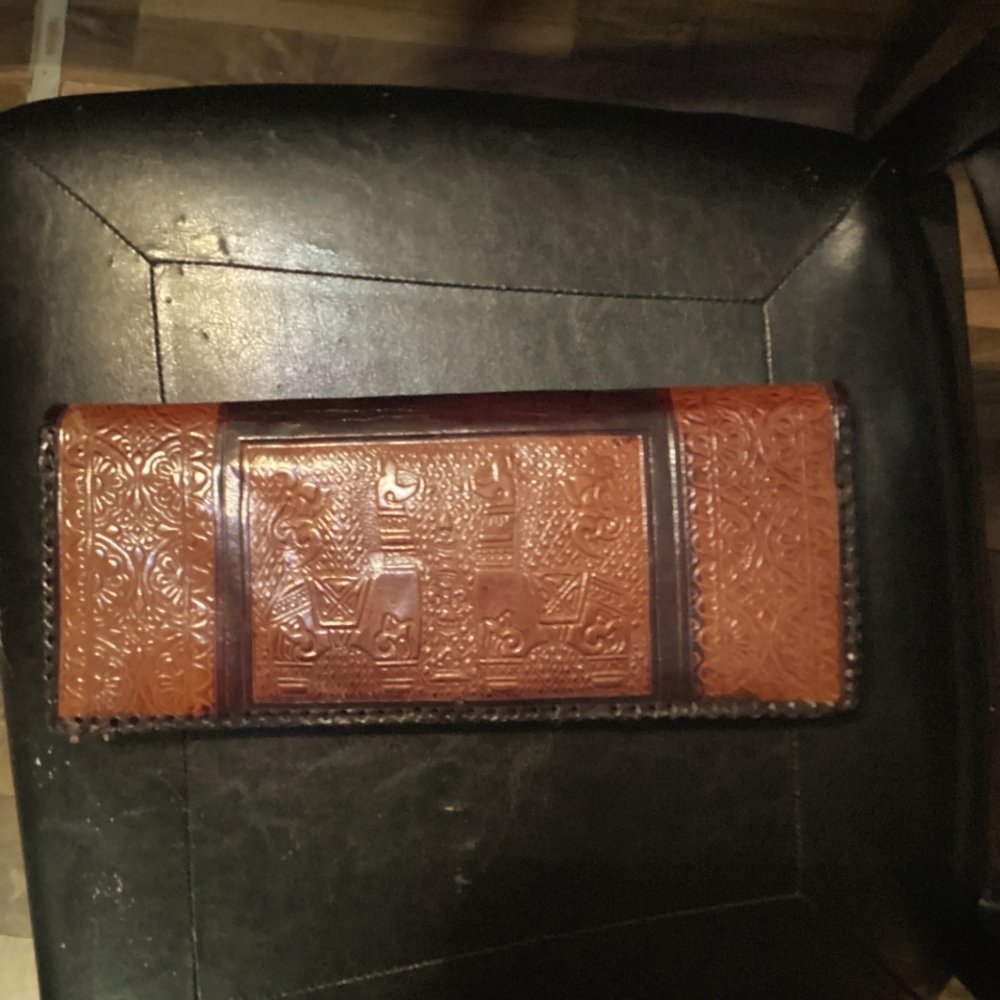 (Vintage) handmade & stitched crossbody bag.Very old but in mint condition.